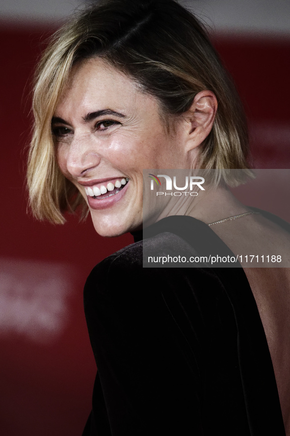 Anna Foglietta attends the ''Storia Di Una Notte'' red carpet during the 19th Rome Film Festival at Auditorium Parco Della Musica in Rome, I...