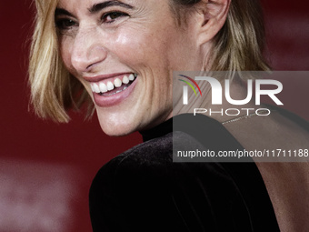 Anna Foglietta attends the ''Storia Di Una Notte'' red carpet during the 19th Rome Film Festival at Auditorium Parco Della Musica in Rome, I...