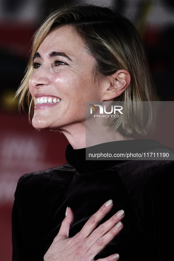 Anna Foglietta attends the ''Storia Di Una Notte'' red carpet during the 19th Rome Film Festival at Auditorium Parco Della Musica in Rome, I...