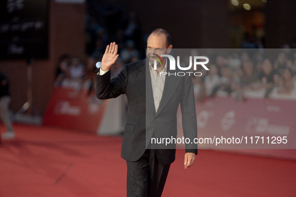 Ralph Fiennes attends the "Conclave" red carpet during the 19th Rome Film Festival at Auditorium Parco Della Musica in Rome, Italy, on Octob...