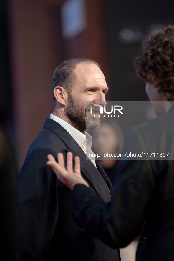 Ralph Fiennes attends the "Conclave" red carpet during the 19th Rome Film Festival at Auditorium Parco Della Musica in Rome, Italy, on Octob...