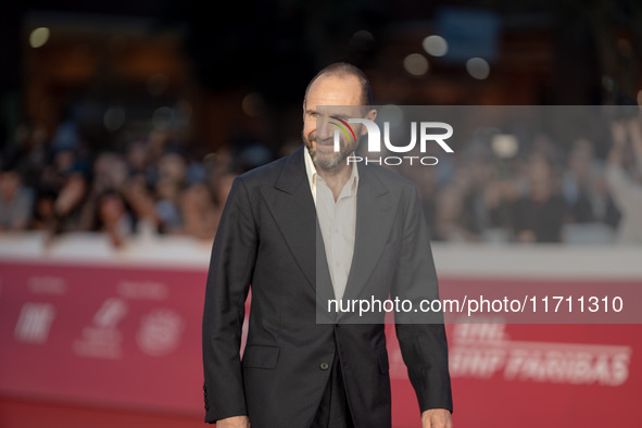 Ralph Fiennes attends the "Conclave" red carpet during the 19th Rome Film Festival at Auditorium Parco Della Musica in Rome, Italy, on Octob...