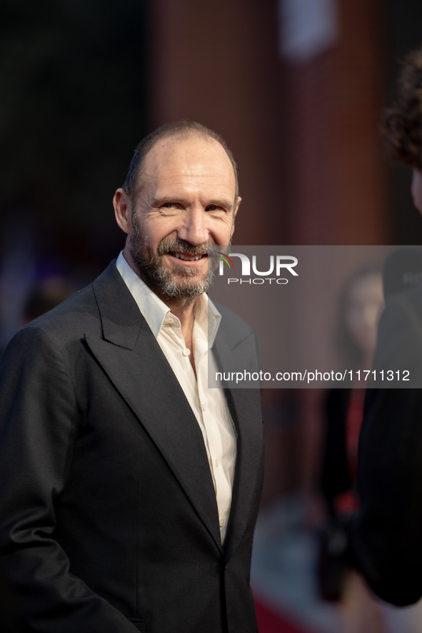 Ralph Fiennes attends the "Conclave" red carpet during the 19th Rome Film Festival at Auditorium Parco Della Musica in Rome, Italy, on Octob...