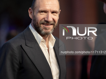 Ralph Fiennes attends the "Conclave" red carpet during the 19th Rome Film Festival at Auditorium Parco Della Musica in Rome, Italy, on Octob...