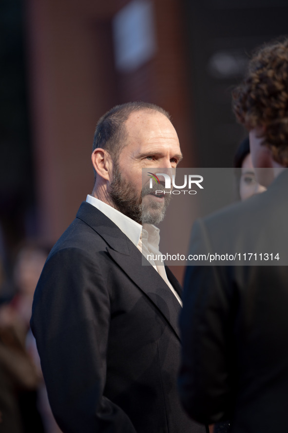 Ralph Fiennes attends the "Conclave" red carpet during the 19th Rome Film Festival at Auditorium Parco Della Musica in Rome, Italy, on Octob...