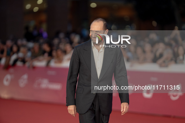 Ralph Fiennes attends the "Conclave" red carpet during the 19th Rome Film Festival at Auditorium Parco Della Musica in Rome, Italy, on Octob...