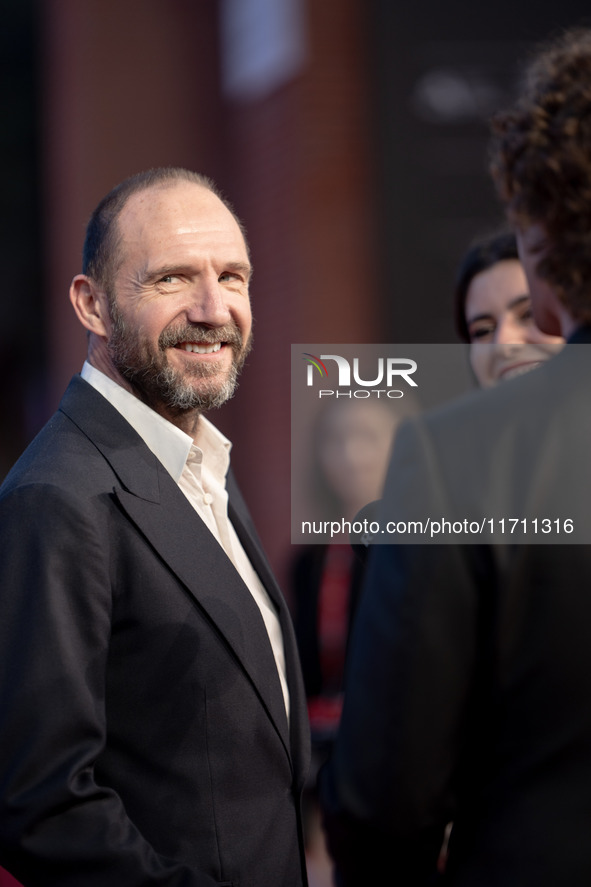 Ralph Fiennes attends the "Conclave" red carpet during the 19th Rome Film Festival at Auditorium Parco Della Musica in Rome, Italy, on Octob...