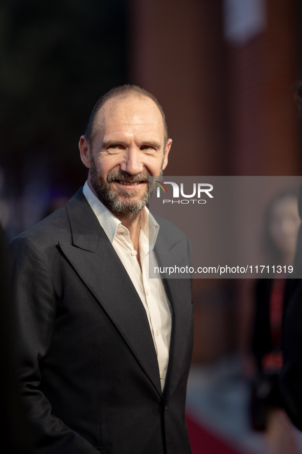 Ralph Fiennes attends the "Conclave" red carpet during the 19th Rome Film Festival at Auditorium Parco Della Musica in Rome, Italy, on Octob...