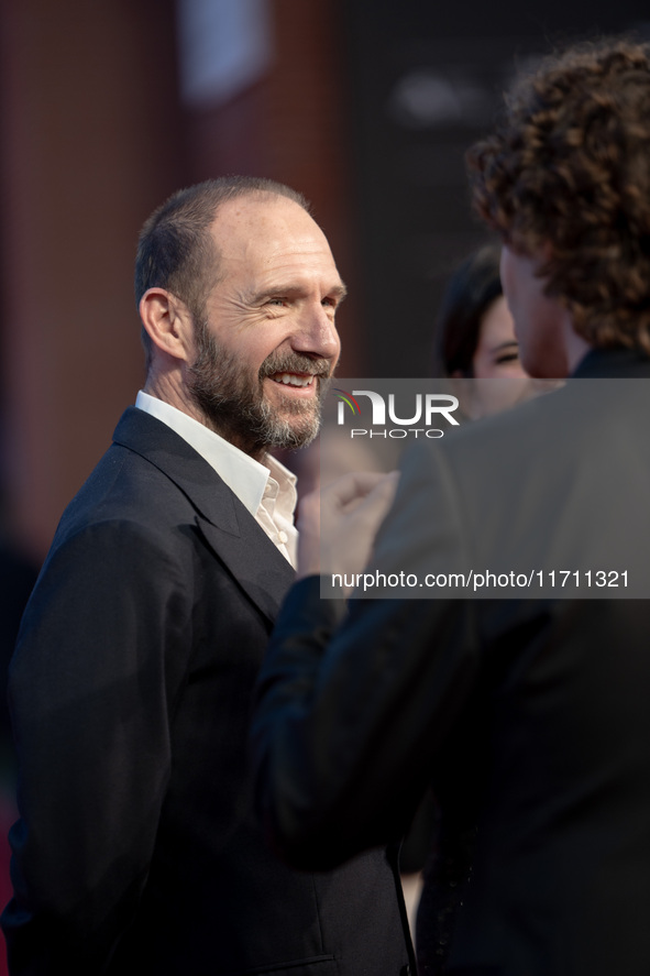 Ralph Fiennes attends the ''Conclave'' red carpet during the 19th Rome Film Festival at Auditorium Parco Della Musica in Rome, Italy, on Oct...