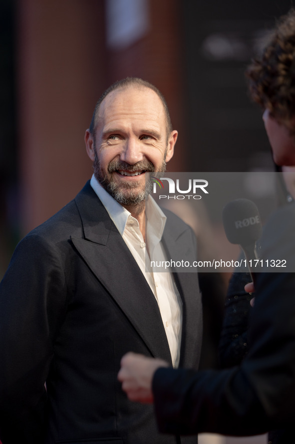 Ralph Fiennes attends the ''Conclave'' red carpet during the 19th Rome Film Festival at Auditorium Parco Della Musica in Rome, Italy, on Oct...