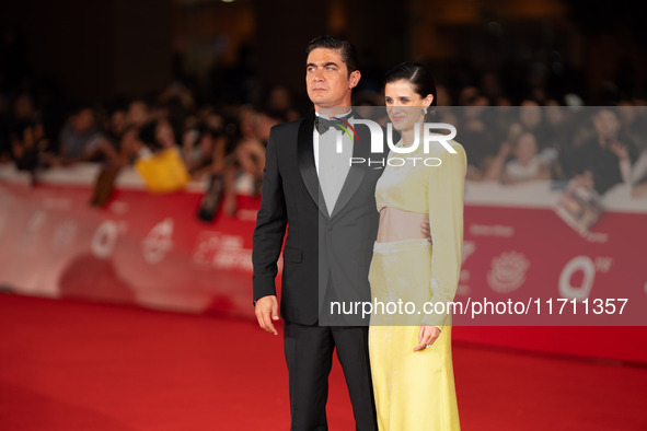 Riccardo Scamarcio and Benedetta Porcaroli attend the ''Modi - Three Days On The Wing Of Madness'' red carpet during the 19th Rome Film Fest...