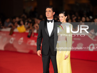 Riccardo Scamarcio and Benedetta Porcaroli attend the ''Modi - Three Days On The Wing Of Madness'' red carpet during the 19th Rome Film Fest...