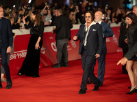 Johnny Depp attends the ''Modi - Three Days On The Wing Of Madness'' red carpet during the 19th Rome Film Festival at Auditorium Parco Della...