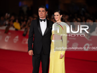 Riccardo Scamarcio and Benedetta Porcaroli attend the ''Modi - Three Days On The Wing Of Madness'' red carpet during the 19th Rome Film Fest...