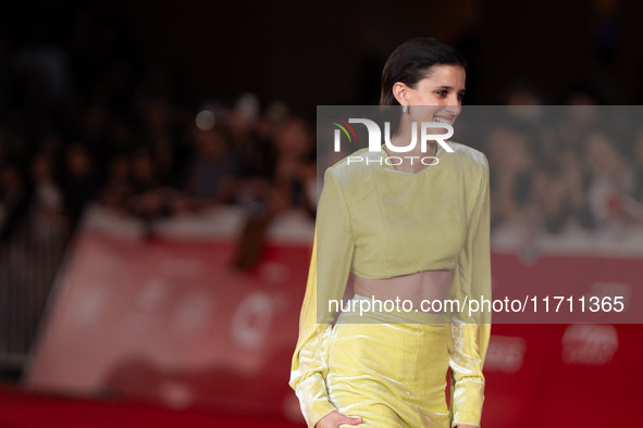 Benedetta Porcaroli attends the ''Modi - Three Days On The Wing Of Madness'' red carpet during the 19th Rome Film Festival at Auditorium Par...