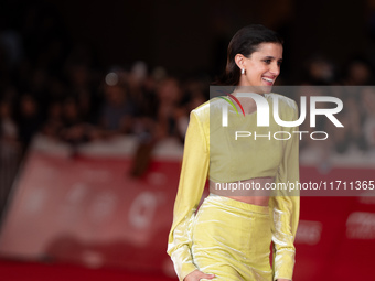 Benedetta Porcaroli attends the ''Modi - Three Days On The Wing Of Madness'' red carpet during the 19th Rome Film Festival at Auditorium Par...