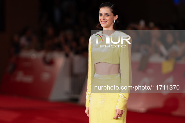 Benedetta Porcaroli attends the ''Modi - Three Days On The Wing Of Madness'' red carpet during the 19th Rome Film Festival at Auditorium Par...