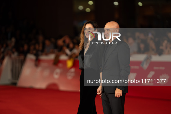 Luisa Ranieri and Luca Zingaretti attend the ''Modi - Three Days On The Wing Of Madness'' red carpet during the 19th Rome Film Festival at A...