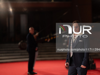 Johnny Depp attends the ''Modi - Three Days On The Wing Of Madness'' red carpet during the 19th Rome Film Festival at Auditorium Parco Della...