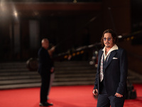 Johnny Depp attends the ''Modi - Three Days On The Wing Of Madness'' red carpet during the 19th Rome Film Festival at Auditorium Parco Della...