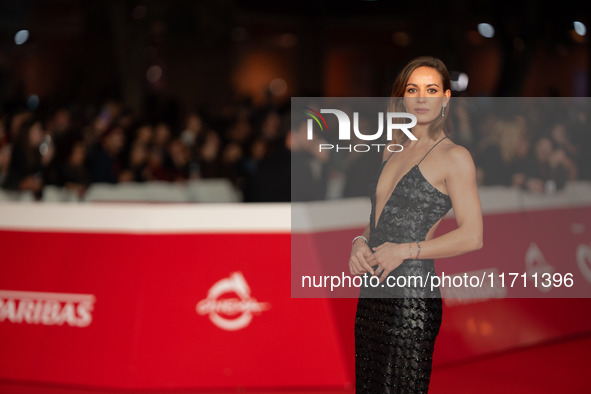 Antonia Desplat attends the ''Modi - Three Days On The Wing Of Madness'' red carpet during the 19th Rome Film Festival at Auditorium Parco D...