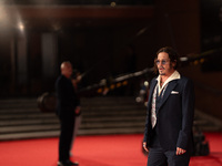 Johnny Depp attends the ''Modi - Three Days On The Wing Of Madness'' red carpet during the 19th Rome Film Festival at Auditorium Parco Della...