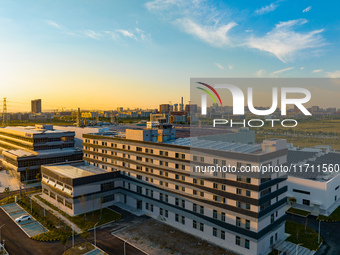 An aerial photo on October 4, 2024, shows the project of the R&D and production headquarters of Xintou Microelectronics Co., LTD in Hefei, A...