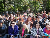 A large crowd gathers for the annual Halloween Dog Parade in Washington Square Park in New York City, USA, on October 26, 2024. (