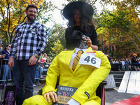 A dog dresses as the character Bob from the unemployment office from the movie ''Beetlejuice'' during the Washington Square Park Halloween D...