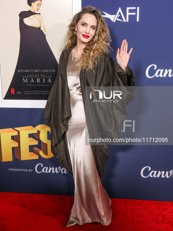 Angelina Jolie arrives at the 2024 AFI Fest - Premiere Screening Of Netflix's 'Maria' held at the TCL Chinese Theatre IMAX on October 26, 20...