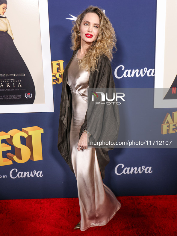 Angelina Jolie arrives at the 2024 AFI Fest - Premiere Screening Of Netflix's 'Maria' held at the TCL Chinese Theatre IMAX on October 26, 20...