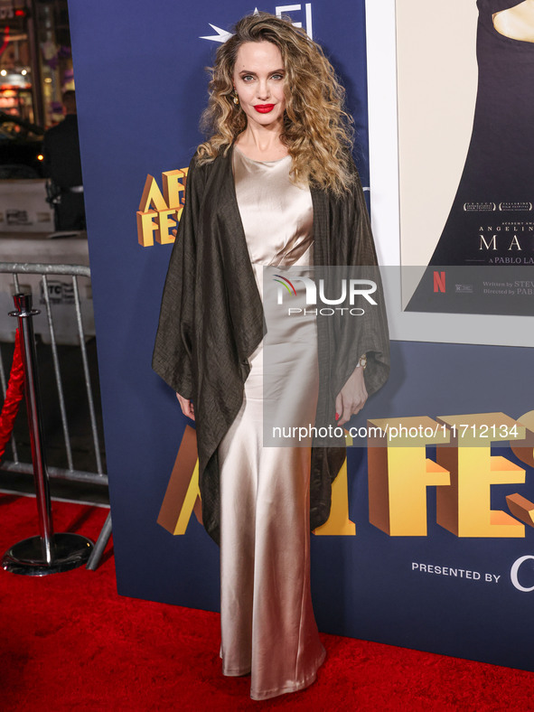 Angelina Jolie arrives at the 2024 AFI Fest - Premiere Screening Of Netflix's 'Maria' held at the TCL Chinese Theatre IMAX on October 26, 20...