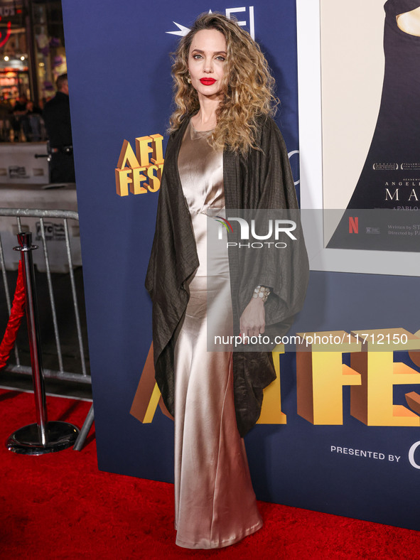 Angelina Jolie arrives at the 2024 AFI Fest - Premiere Screening Of Netflix's 'Maria' held at the TCL Chinese Theatre IMAX on October 26, 20...