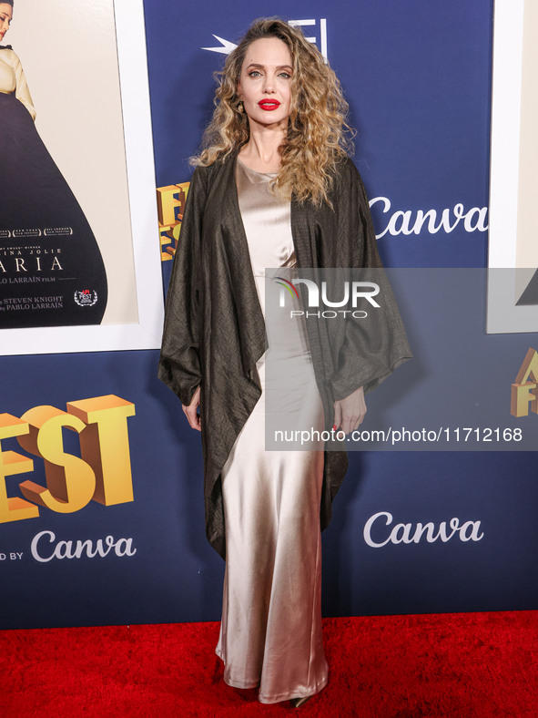 Angelina Jolie arrives at the 2024 AFI Fest - Premiere Screening Of Netflix's 'Maria' held at the TCL Chinese Theatre IMAX on October 26, 20...