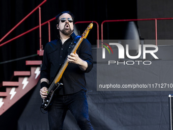 Mark Damon of The Pretty Reckless performs at RCF Arena Campovolo in Reggio Emilia, Italy, on May 25, 2024. (