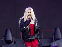 Taylor Momsen of The Pretty Reckless performs at RCF Arena Campovolo in Reggio Emilia, Italy, on May 25, 2024. (