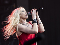 Taylor Momsen of The Pretty Reckless performs at RCF Arena Campovolo in Reggio Emilia, Italy, on May 25, 2024. (