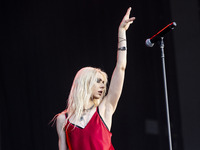 Taylor Momsen of The Pretty Reckless performs at RCF Arena Campovolo in Reggio Emilia, Italy, on May 25, 2024. (