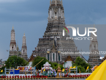 Thousands of well-wishers turn up along the shores of the Chao Phraya River in Bangkok, Thailand, on October 27, 2024, to watch Thai King Ma...