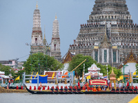 Thousands of well-wishers turn up along the shores of the Chao Phraya River in Bangkok, Thailand, on October 27, 2024, to watch Thai King Ma...