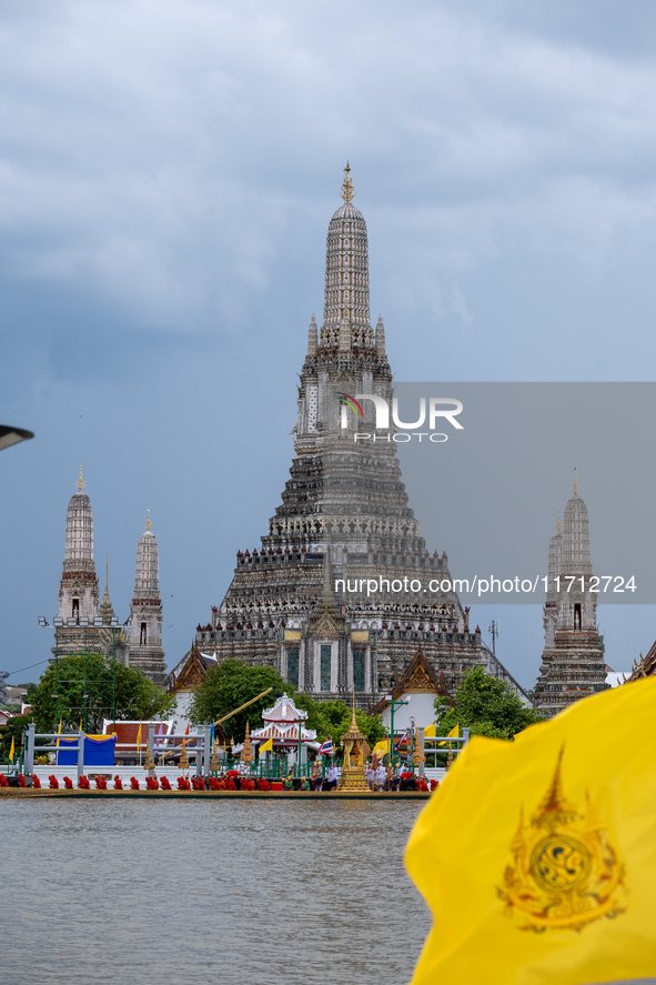 Thousands of well-wishers turn up along the shores of the Chao Phraya River in Bangkok, Thailand, on October 27, 2024, to watch Thai King Ma...