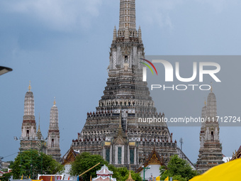 Thousands of well-wishers turn up along the shores of the Chao Phraya River in Bangkok, Thailand, on October 27, 2024, to watch Thai King Ma...