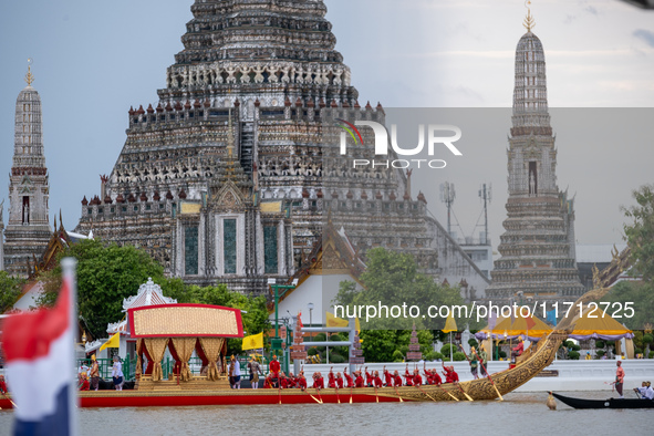 Thousands of well-wishers turn up along the shores of the Chao Phraya River in Bangkok, Thailand, on October 27, 2024, to watch Thai King Ma...