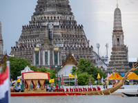 Thousands of well-wishers turn up along the shores of the Chao Phraya River in Bangkok, Thailand, on October 27, 2024, to watch Thai King Ma...