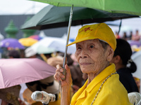 Thousands of well-wishers turn up along the shores of the Chao Phraya River in Bangkok, Thailand, on October 27, 2024, to watch Thai King Ma...