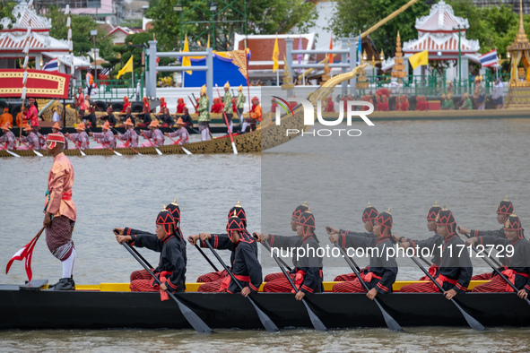 Thousands of well-wishers turn up along the shores of the Chao Phraya River in Bangkok, Thailand, on October 27, 2024, to watch Thai King Ma...