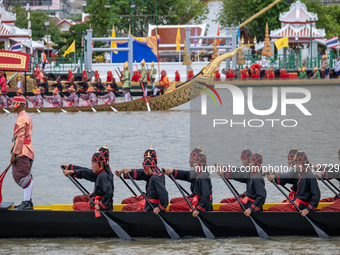 Thousands of well-wishers turn up along the shores of the Chao Phraya River in Bangkok, Thailand, on October 27, 2024, to watch Thai King Ma...