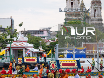 Thousands of well-wishers turn up along the shores of the Chao Phraya River in Bangkok, Thailand, on October 27, 2024, to watch Thai King Ma...