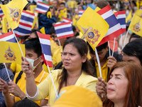 Thousands of well-wishers turn up along the shores of the Chao Phraya River in Bangkok, Thailand, on October 27, 2024, to watch Thai King Ma...