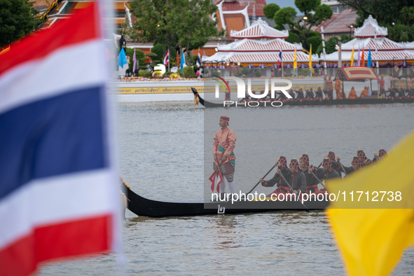 Thousands of well-wishers turn up along the shores of the Chao Phraya River in Bangkok, Thailand, on October 27, 2024, to watch Thai King Ma...